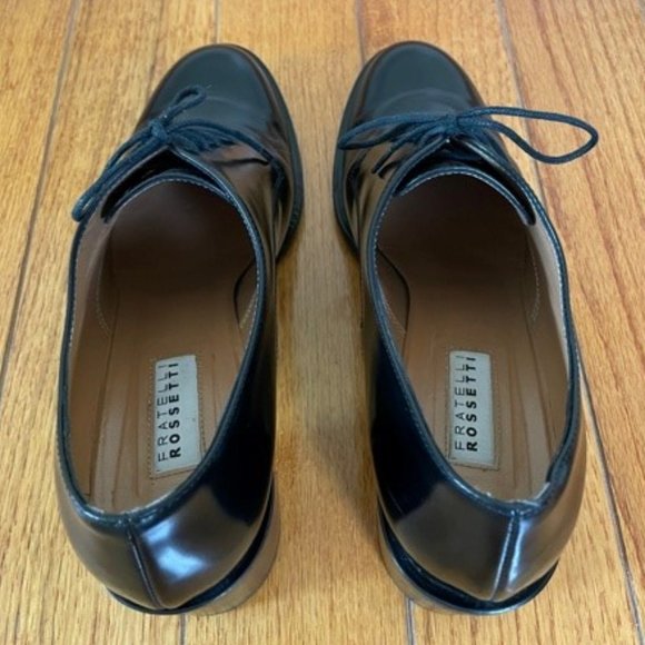 Fratelli Rossetti Black Leather Heeled Lace up Shoes Size 37.5 IT (7.5 US) - Picture 5 of 9